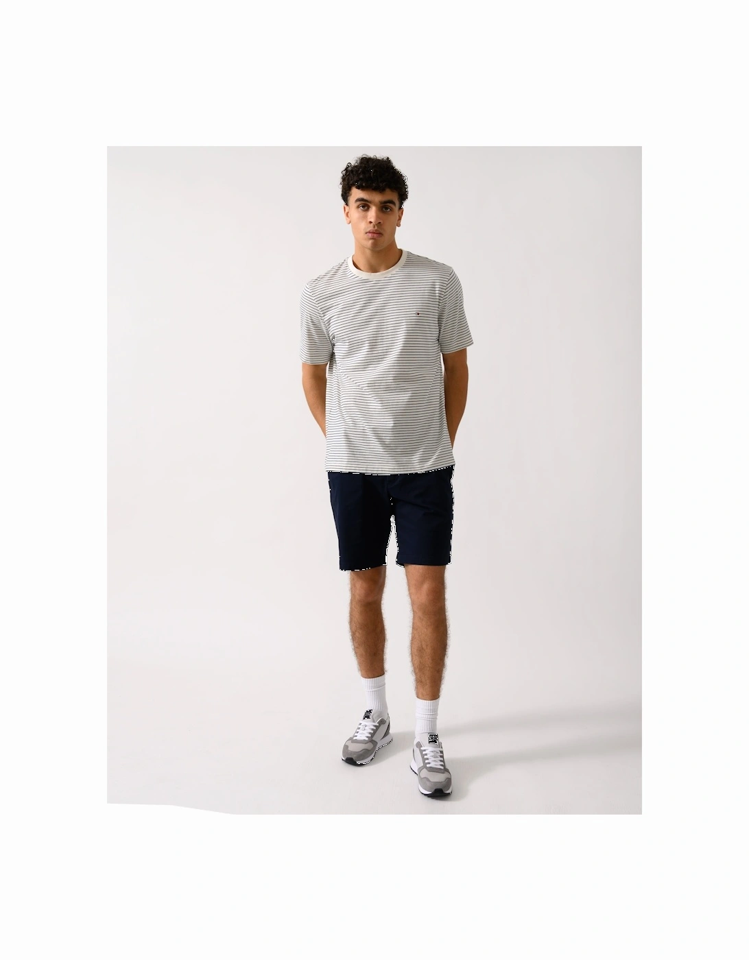 Essential Seasonal Regular Fit Solid Mens T-Shirt - Ivory Petal/Preppy Navy