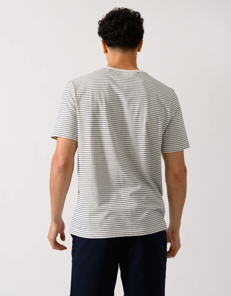 Essential Seasonal Regular Fit Solid Mens T-Shirt - Ivory Petal/Preppy Navy