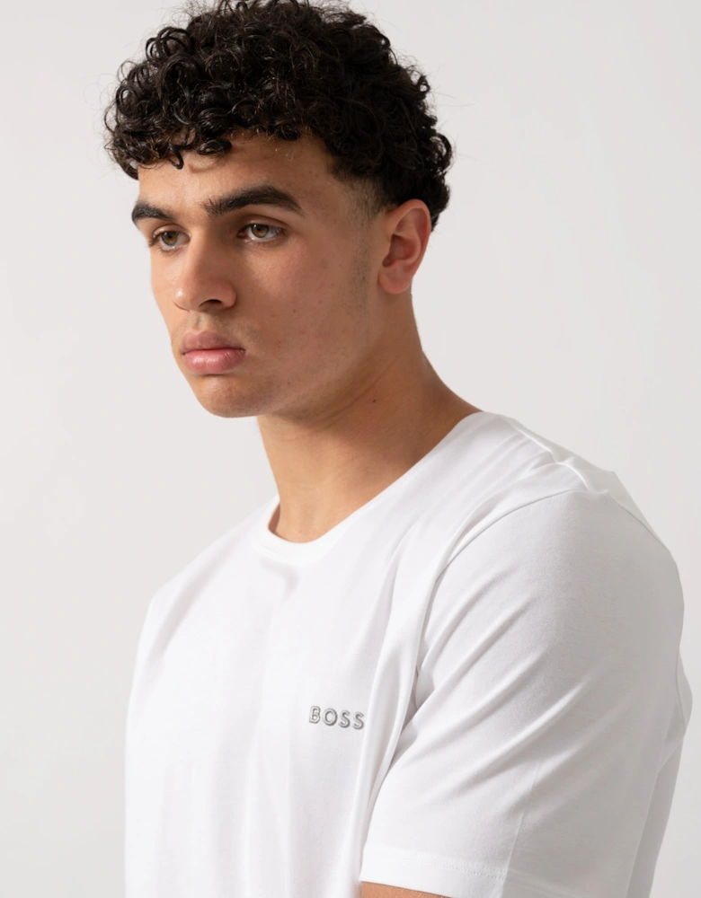 BOSS Orange Mix&Match Mens Stretch-Cotton Loungewear T-Shirt with Embroidered Logo - Open White 111