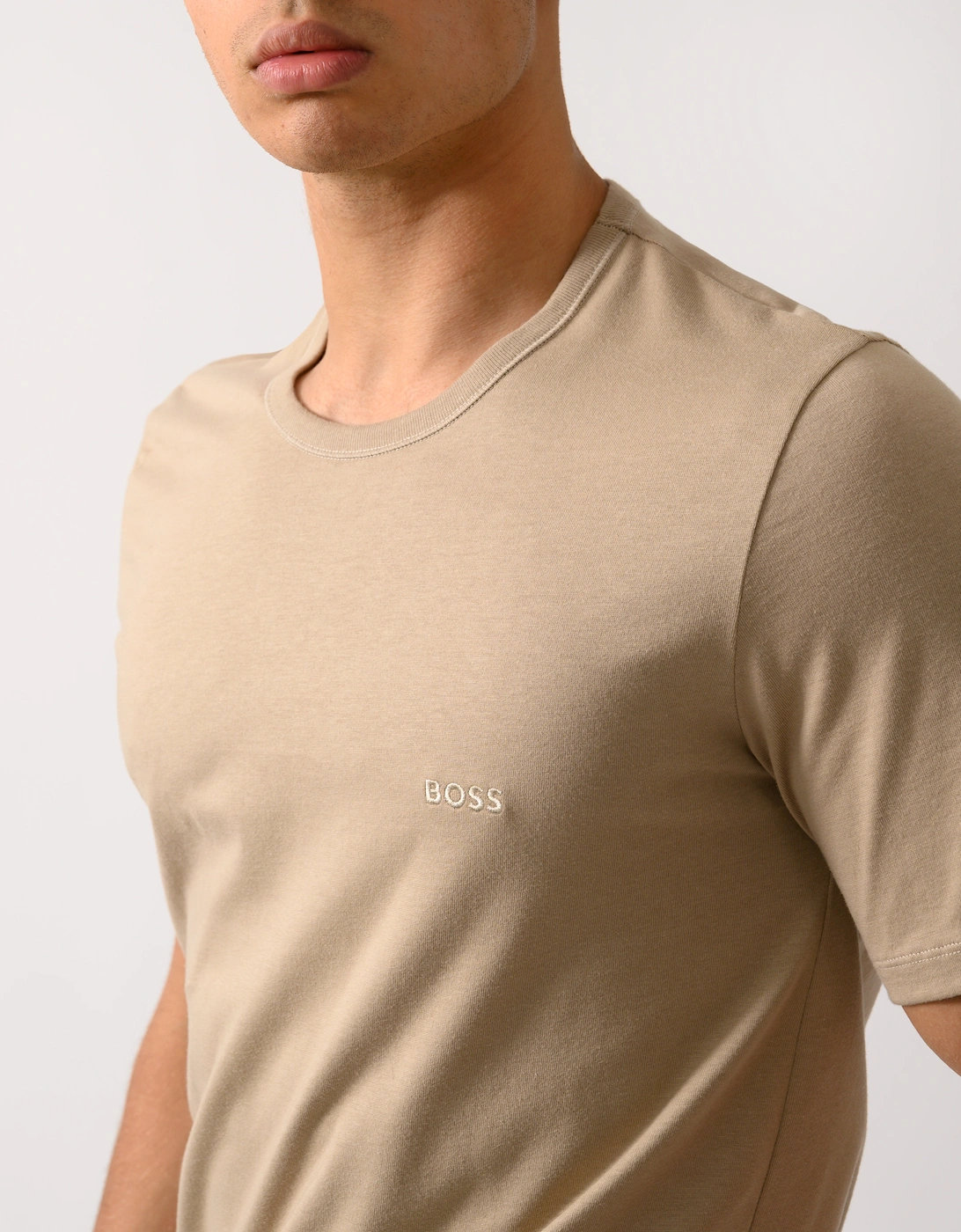 BOSS Orange Mens Three-Pack of Cotton Underwear T-Shirts with Logo Embroidery - Open Miscellaneous 965