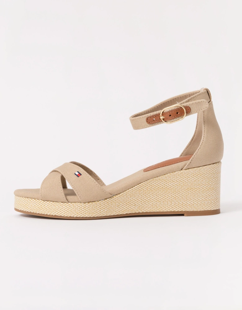 Criss-Cross Womens Wedge Espadrille - Horseradish