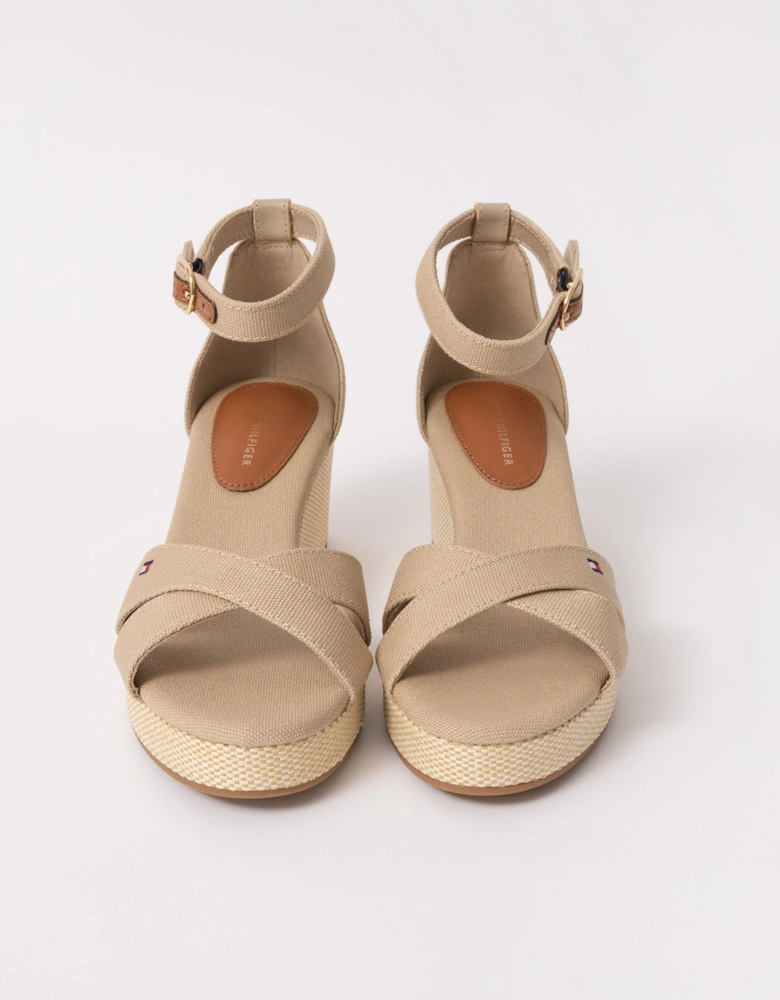 Criss-Cross Womens Wedge Espadrille - Horseradish