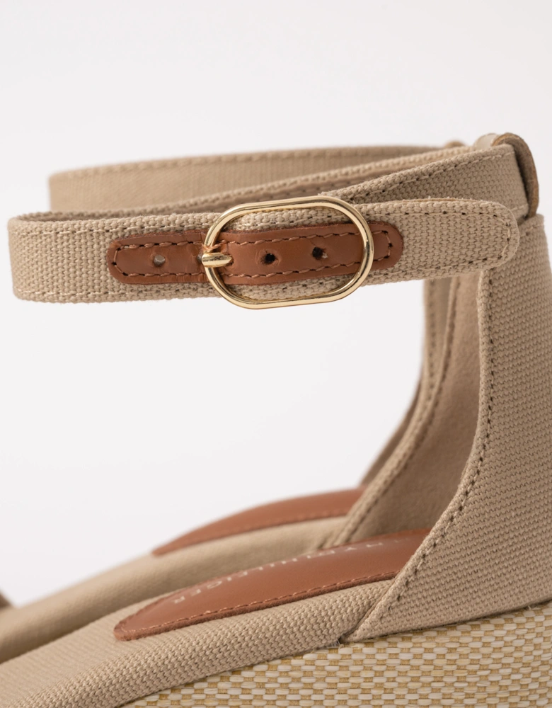 Criss-Cross Womens Wedge Espadrille - Horseradish