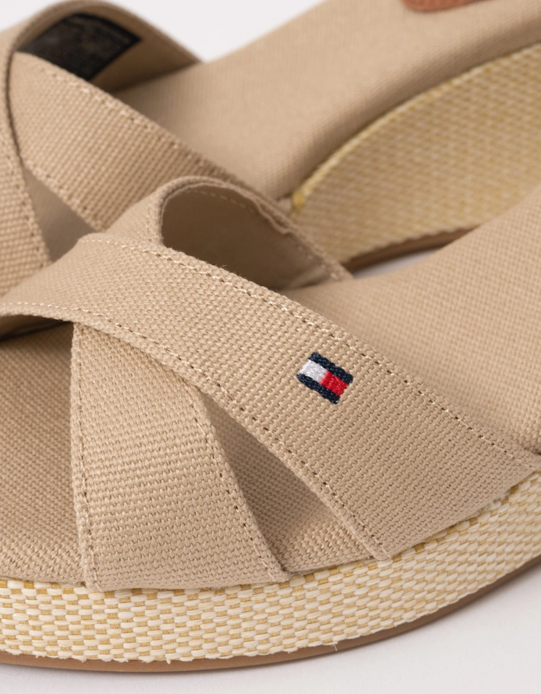Criss-Cross Womens Wedge Espadrille - Horseradish
