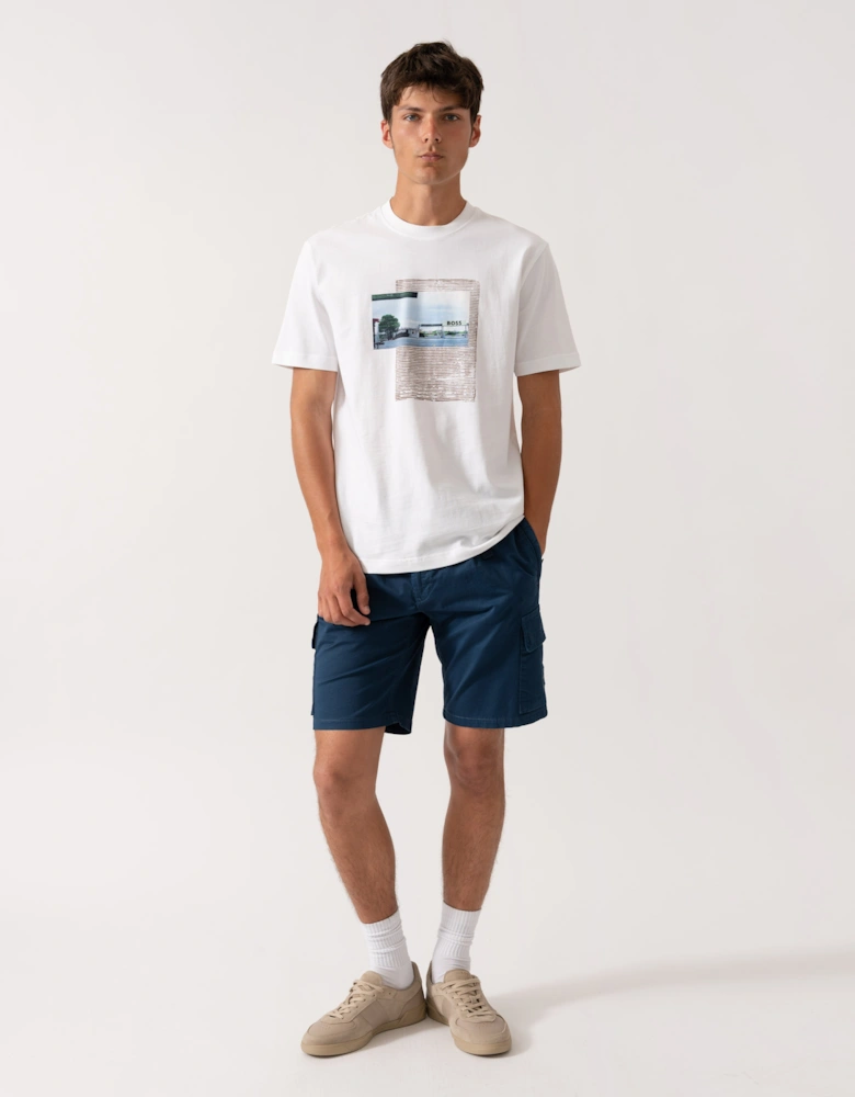 BOSS Orange Ontheway Mens Graphic Print T-Shirt - White 100
