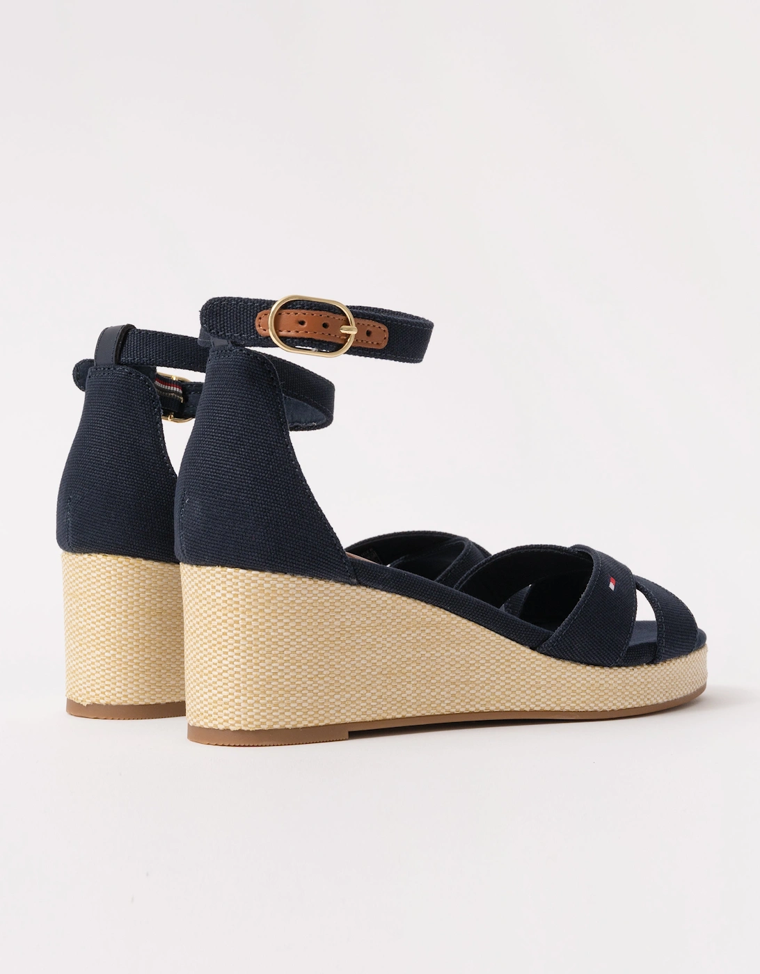 Criss-Cross Womens Wedge Espadrille - Space Blue