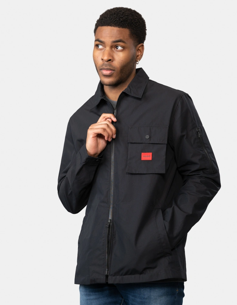 HUGO Emmond Mens Zip Overshirt - Black 001