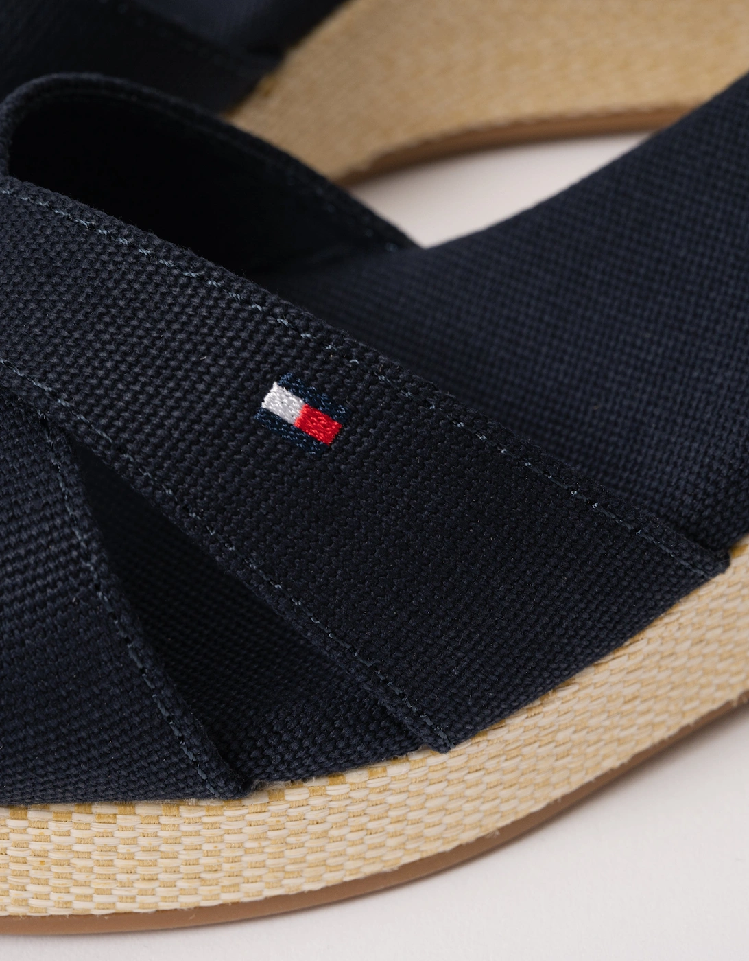 Criss-Cross Womens Wedge Espadrille - Space Blue