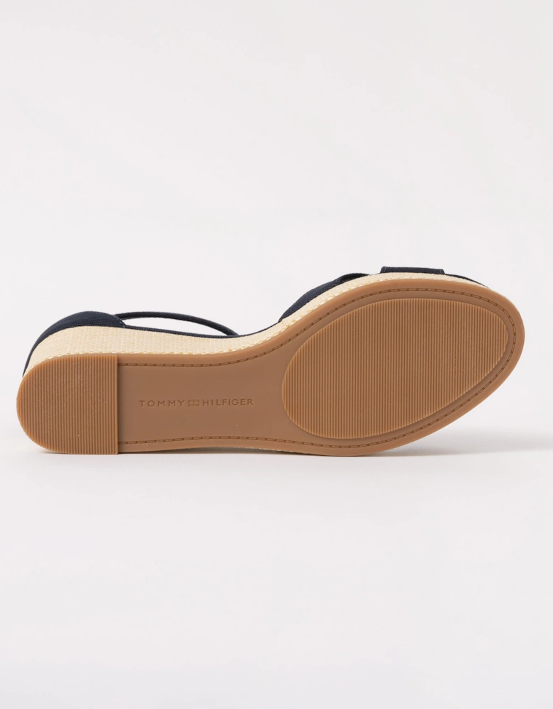 Criss-Cross Womens Wedge Espadrille - Space Blue