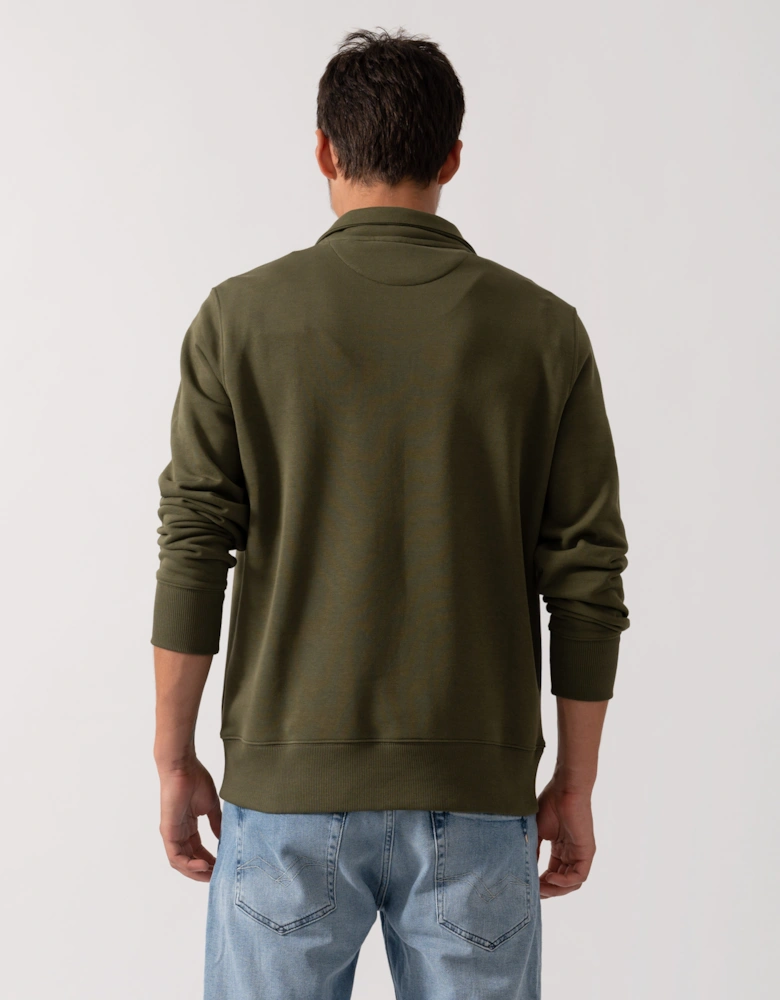 Mens Regular Fit Shield Logo Half Zip Sweatshirt - 303 Moss Green