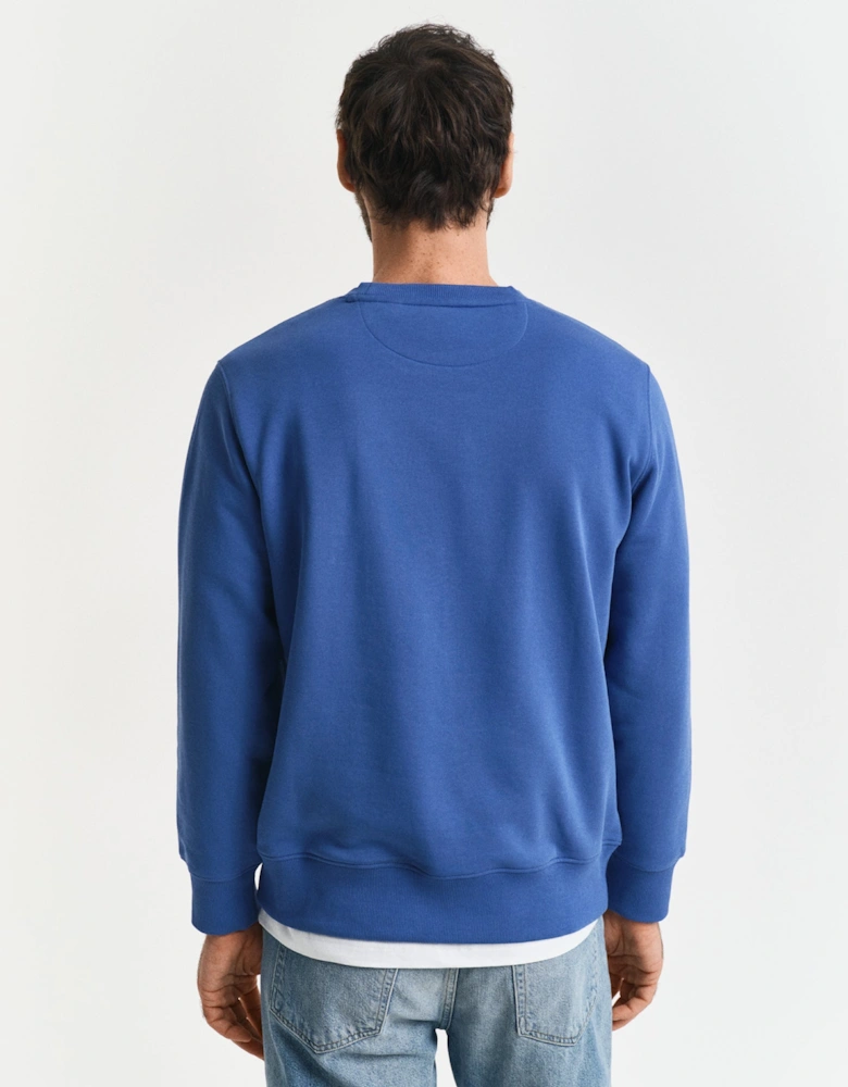 Mens Regular Fit Shield Logo Crew Neck Sweatshirt - 407 Rich Blue
