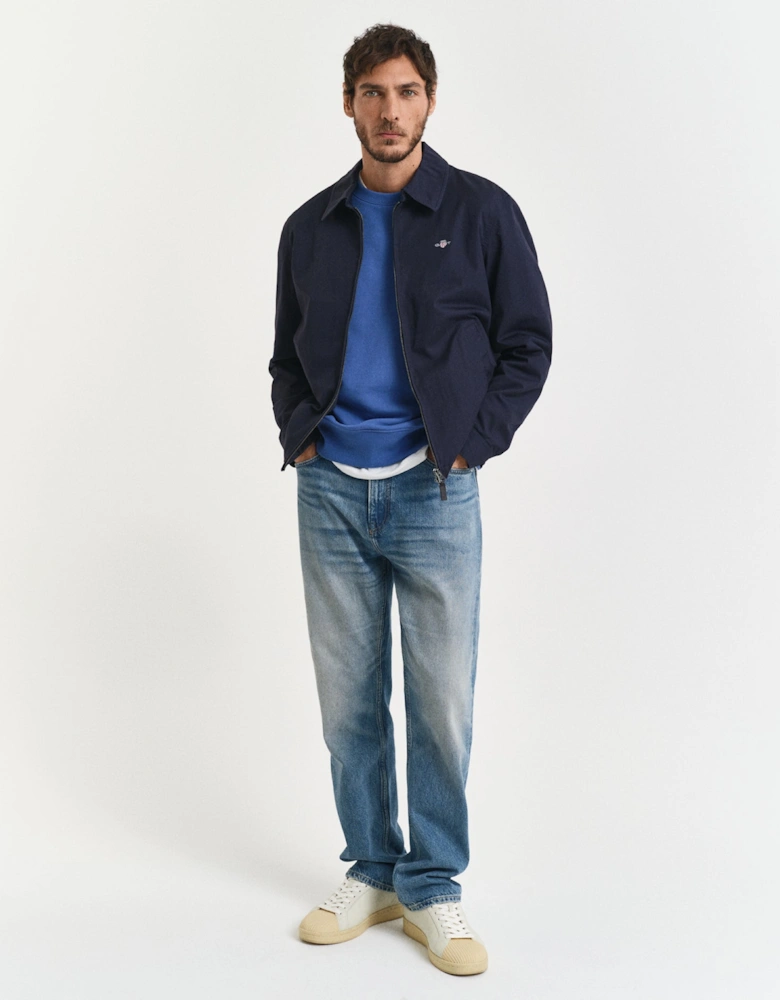 Mens Regular Fit Shield Logo Crew Neck Sweatshirt - 407 Rich Blue