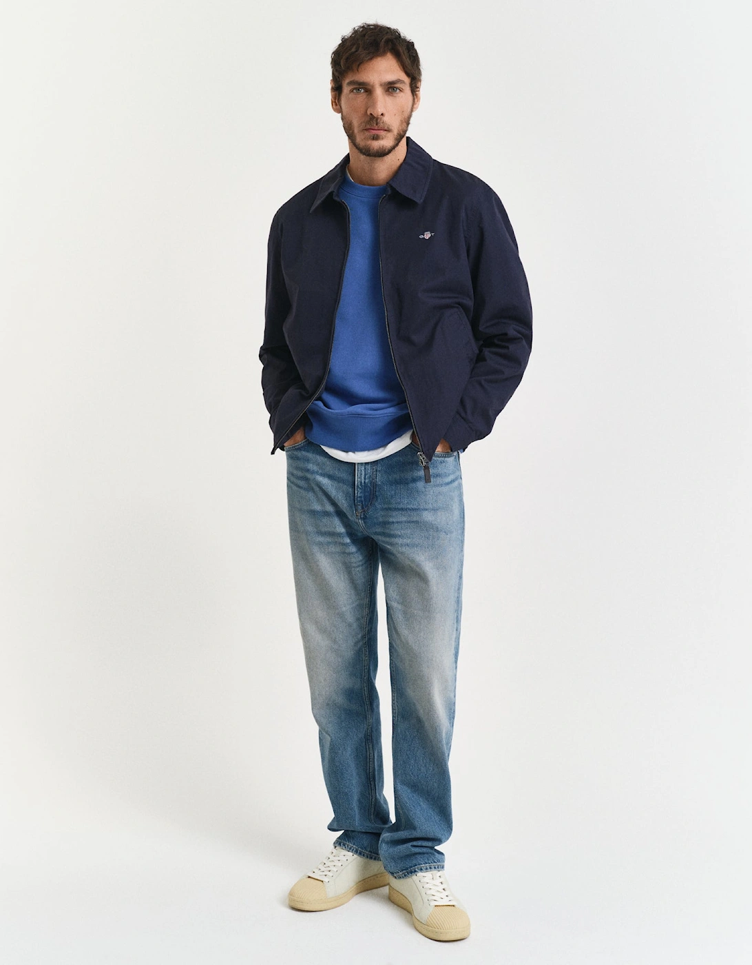 Mens Regular Fit Shield Logo Crew Neck Sweatshirt - 407 Rich Blue