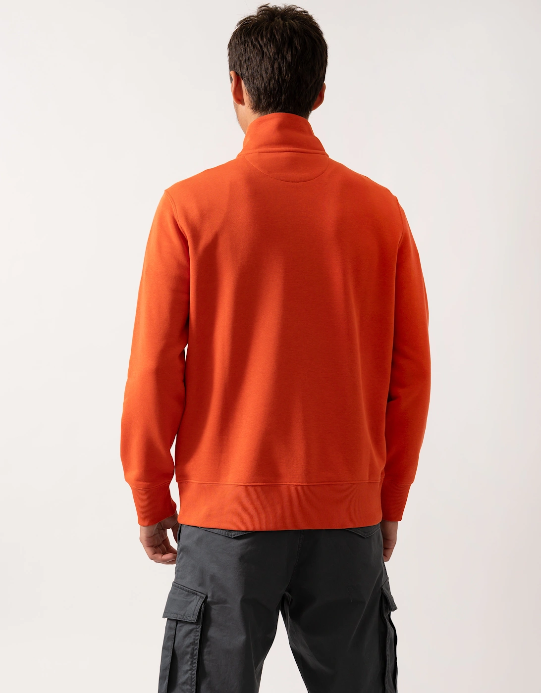Mens Regular Fit Shield Logo Half Zip Sweatshirt - 845 Deep Orange