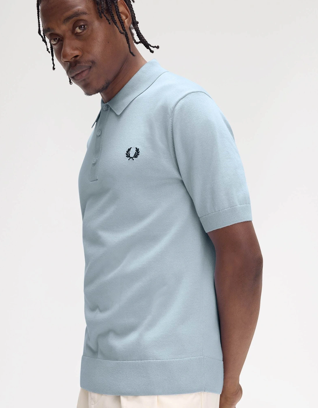 Mens Cotton Knitted Shirt - Light Smoke 146