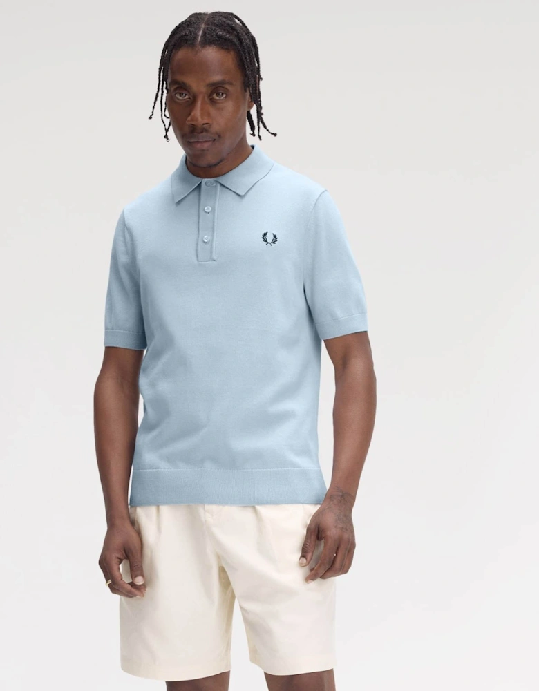 Mens Cotton Knitted Shirt - Light Smoke 146