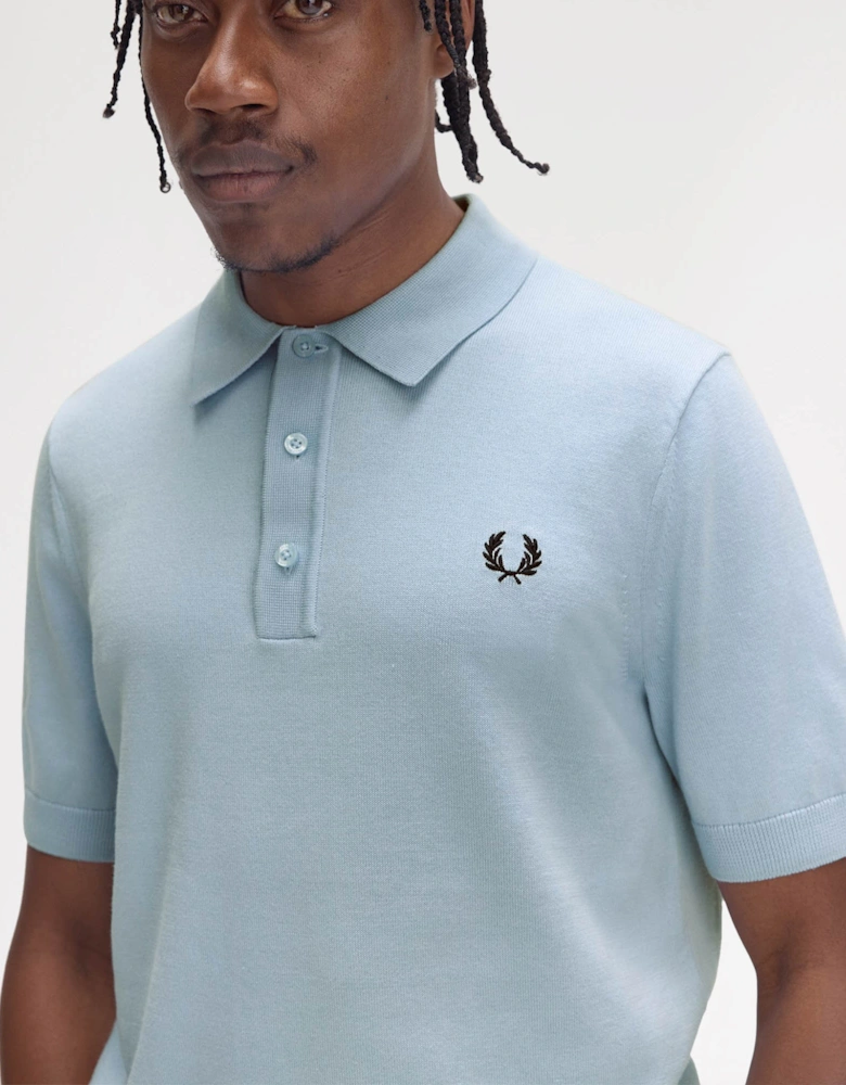 Mens Cotton Knitted Shirt - Light Smoke 146