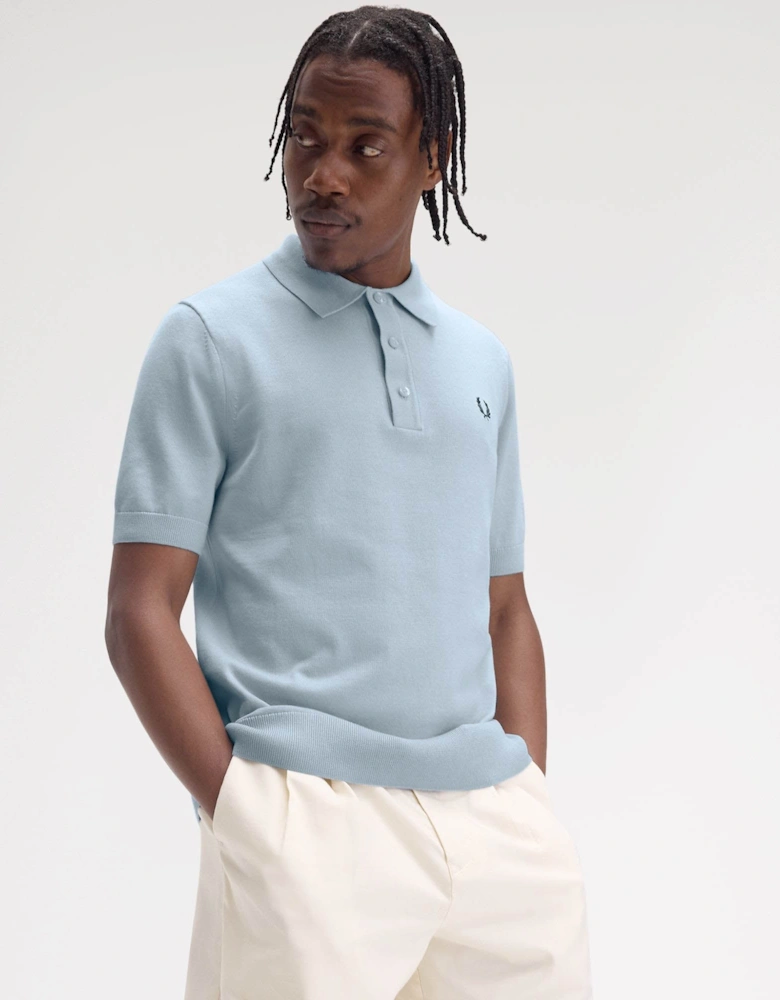 Mens Cotton Knitted Shirt - Light Smoke 146