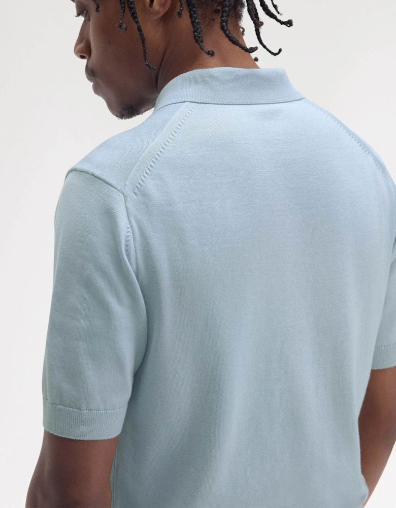 Mens Cotton Knitted Shirt - Light Smoke 146
