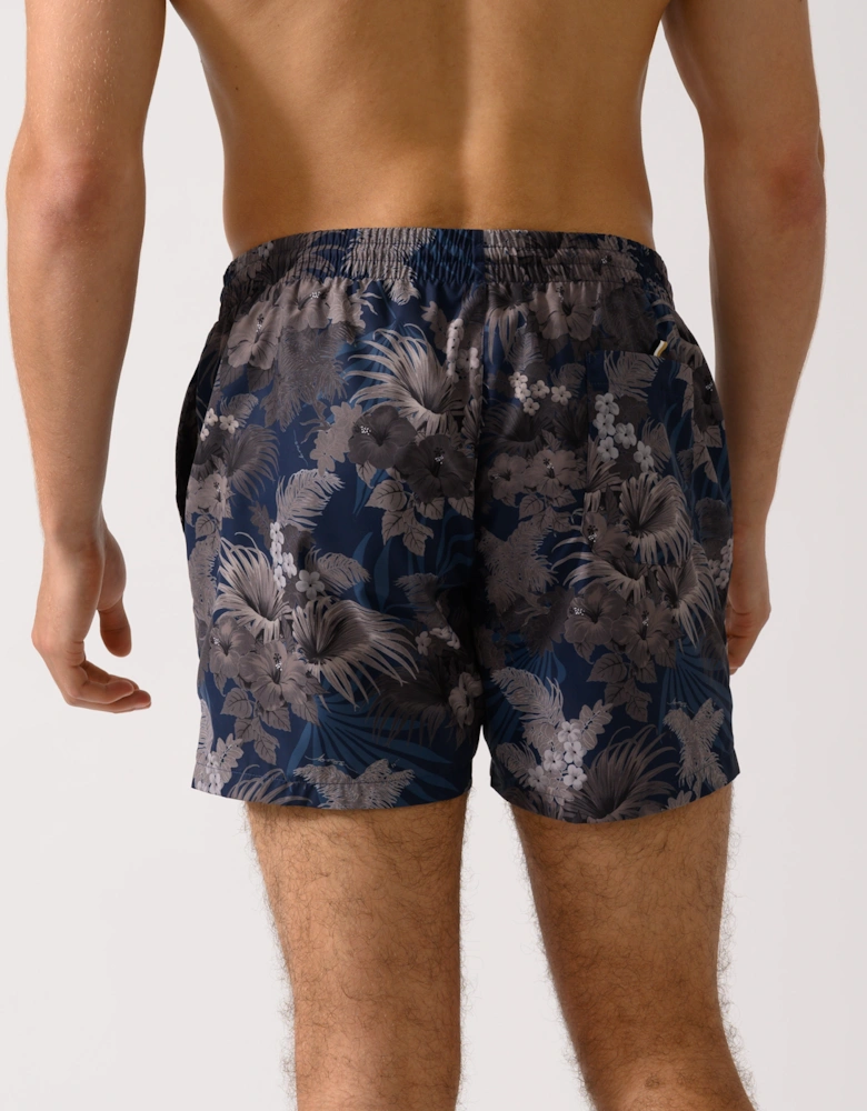 BOSS Orange Piranha Mens Tropical Print Quick-Drying Swim Shorts - Medium Brown 210