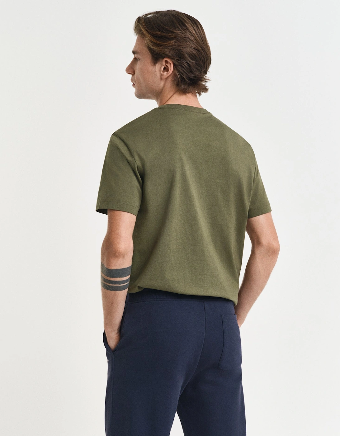 Mens Regular Fit Short Sleeve Shield Logo T-Shirt - 303 Moss Green