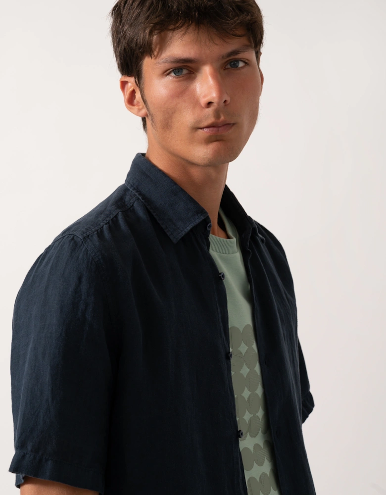 BOSS Orange Rash 2 Mens Short Sleeve Shirt - Dark Blue 404