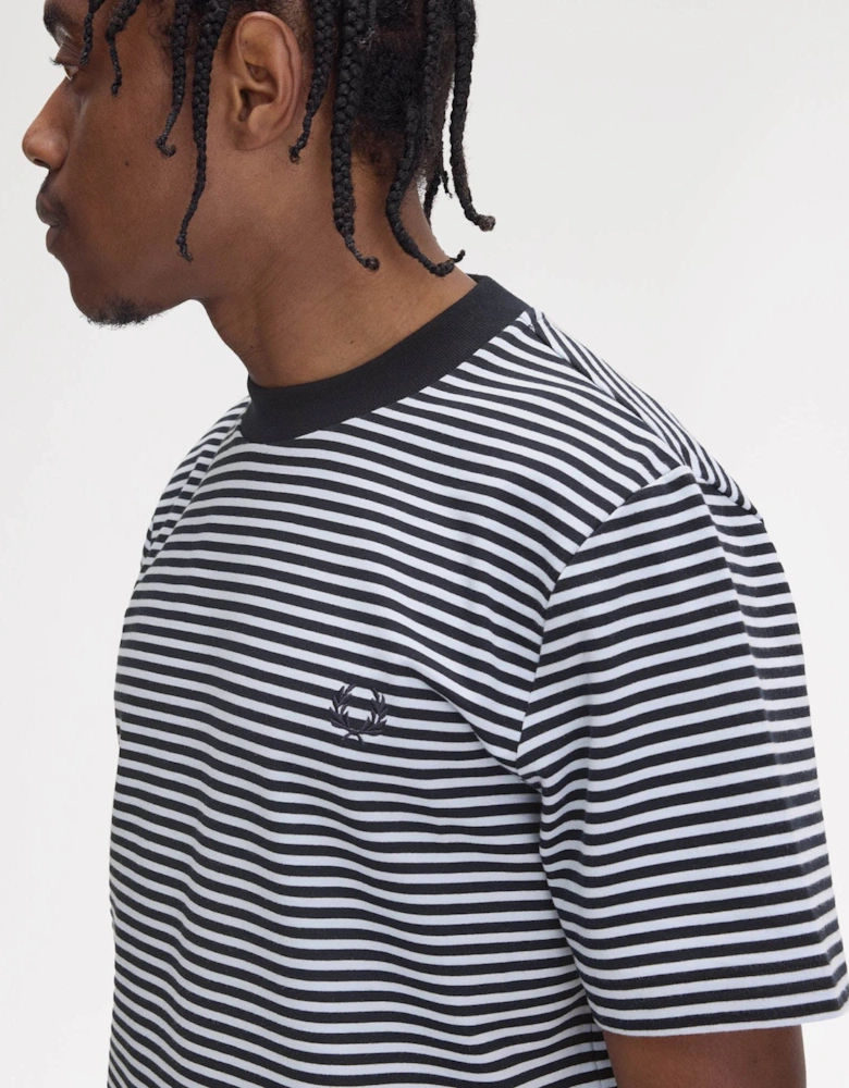 Mens Fine Stripe Heavyweight T-Shirt - Navy 608