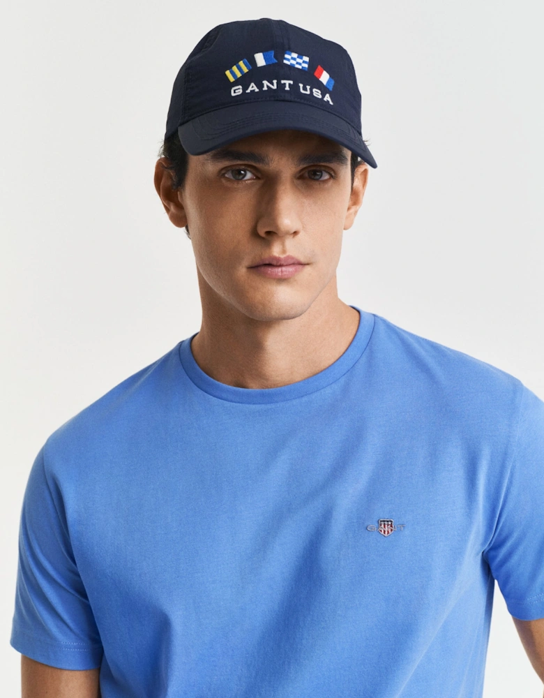 Mens Regular Fit Short Sleeve Shield Logo T-Shirt - 419 Perfect Blue