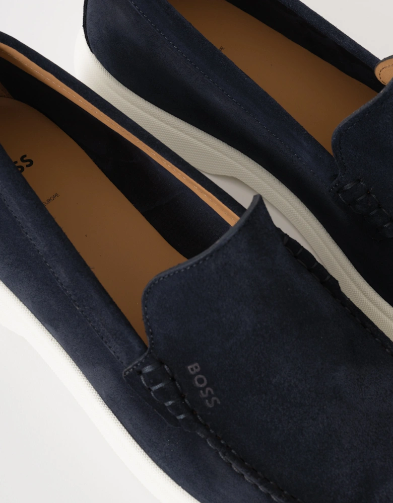 BOSS Orange Sienna Mens Suede Loafers - Dark Blue 401