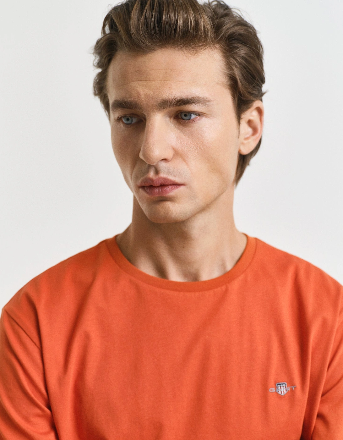 Mens Regular Fit Short Sleeve Shield Logo T-Shirt - 845 Deep Orange