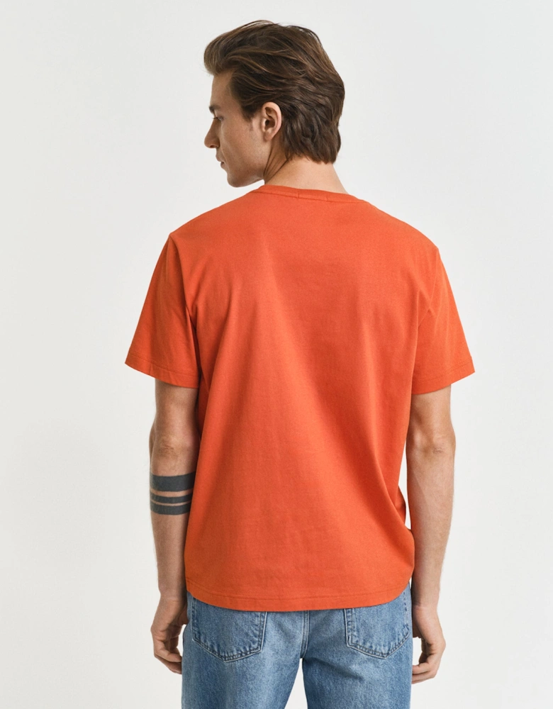 Mens Regular Fit Short Sleeve Shield Logo T-Shirt - 845 Deep Orange
