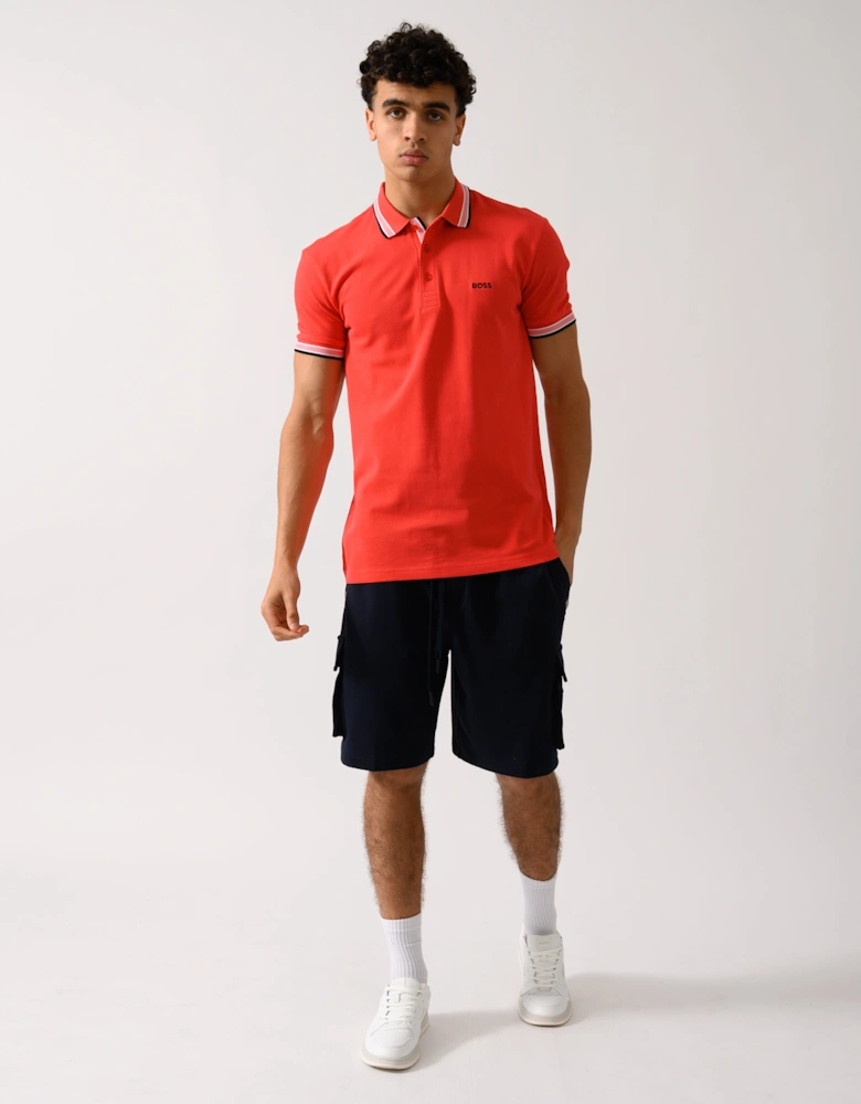 BOSS Green Paddy Contrast Mens Polo - Open Red 641