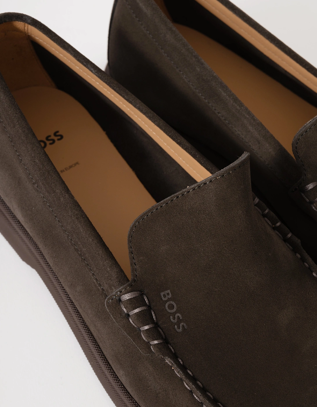 BOSS Orange Sienna Mens Suede Loafers - Dark Brown 203