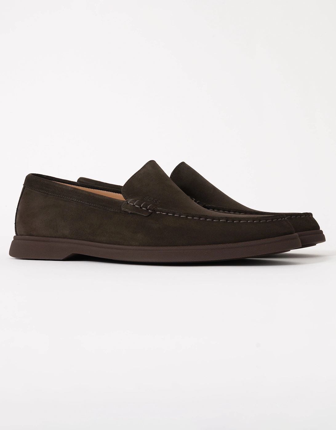 BOSS Orange Sienna Mens Suede Loafers - Dark Brown 203