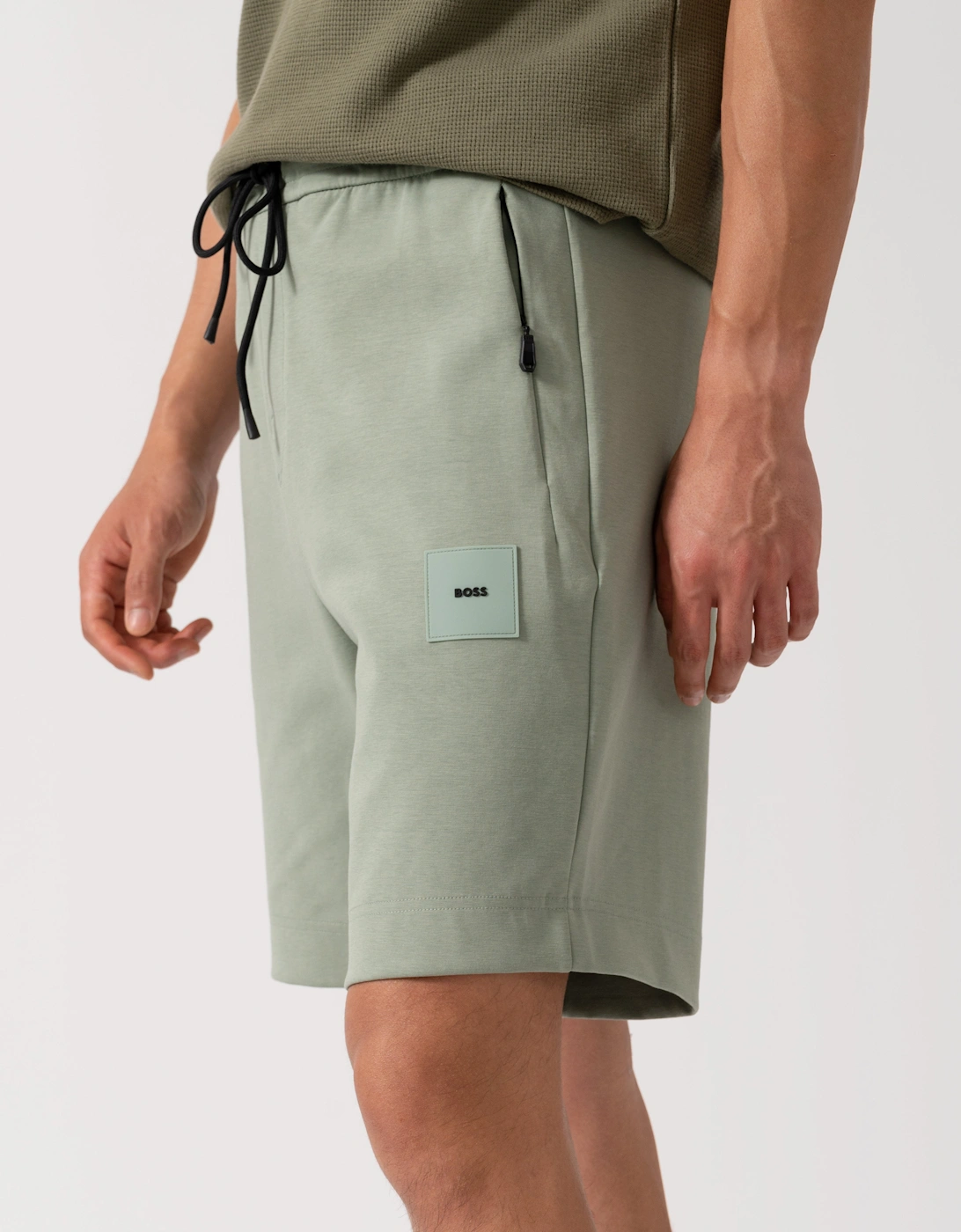 BOSS Green Headlo Rib Mens Shorts - Open Green 357