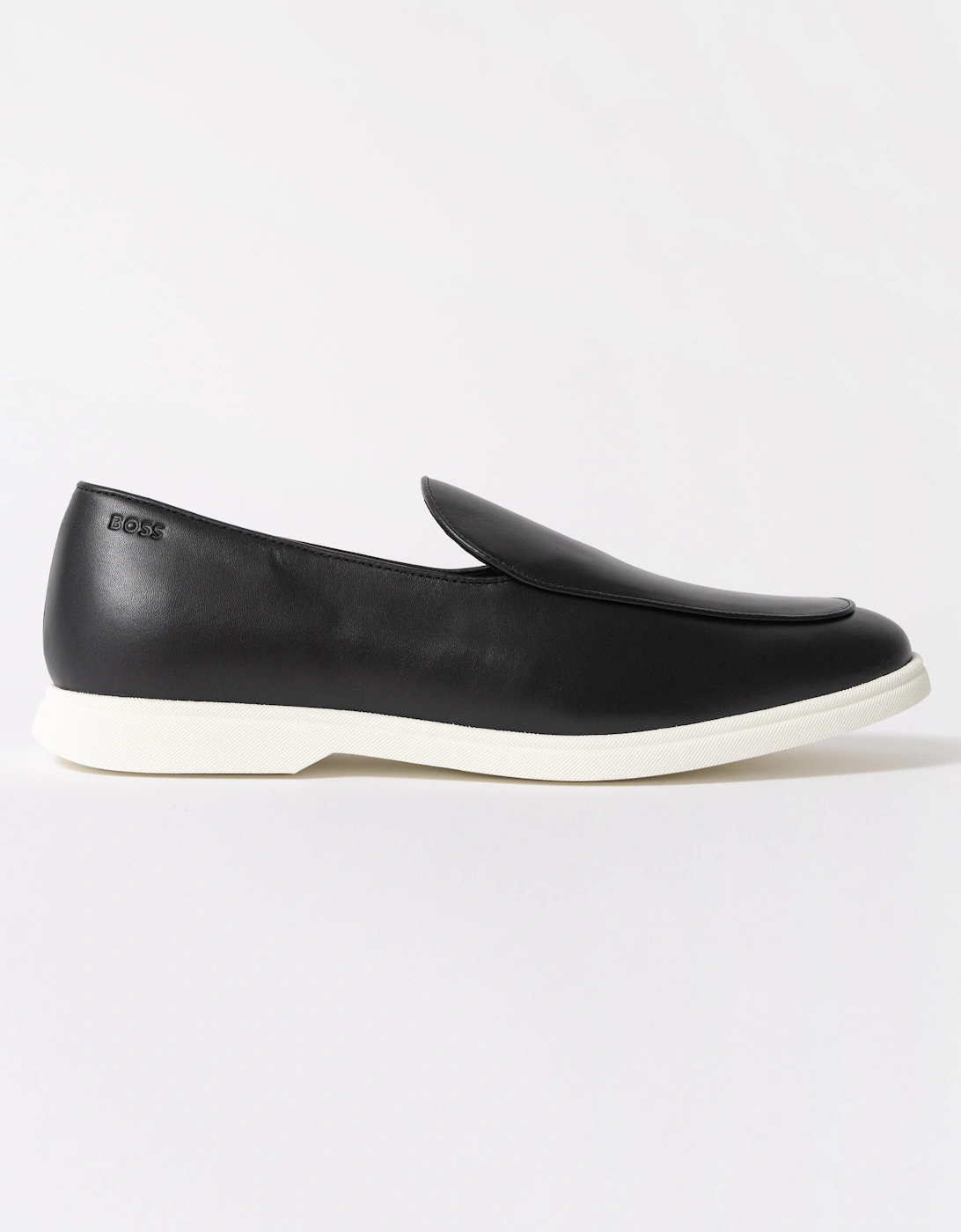 BOSS Orange Sienne Mens Italian Leather Loafers - Black 001