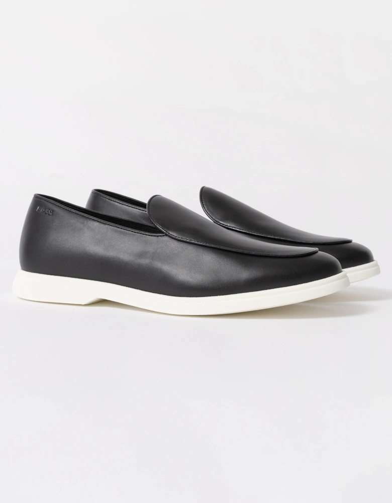 BOSS Orange Sienne Mens Italian Leather Loafers - Black 001
