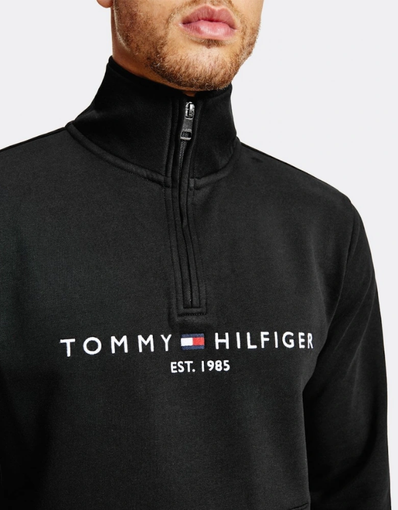 Tommy Logo Mockneck Mens Sweatshirt - Black