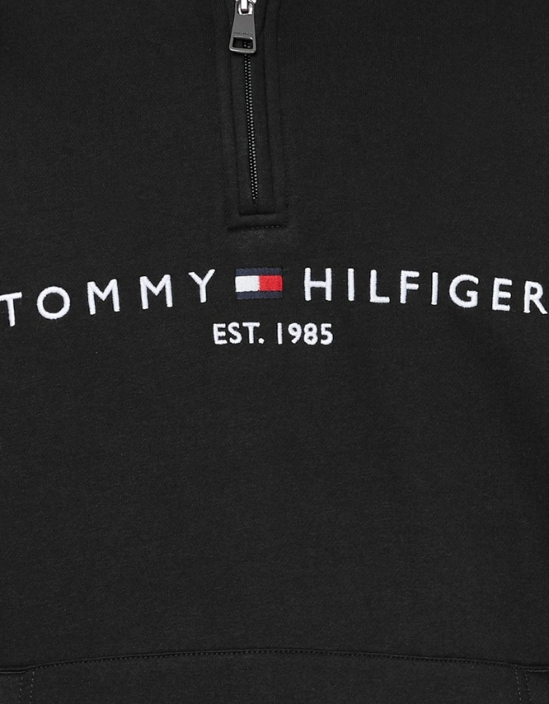 Tommy Logo Mockneck Mens Sweatshirt - Black