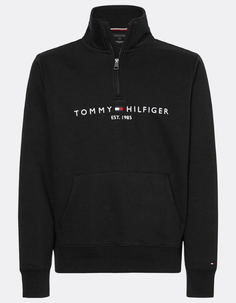 Tommy Logo Mockneck Mens Sweatshirt - Black