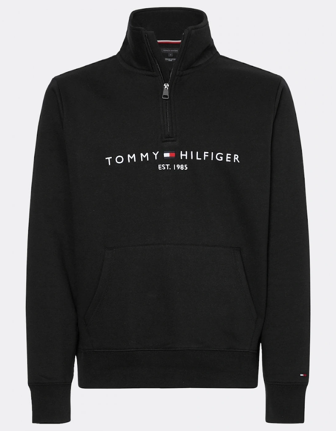 Tommy Logo Mockneck Mens Sweatshirt - Black