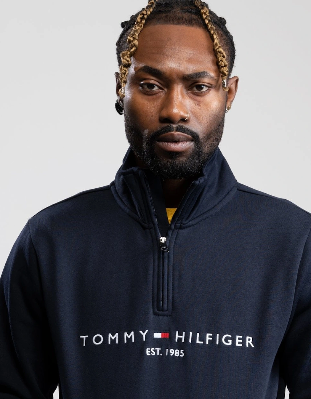 Tommy Logo Mockneck Mens Sweatshirt - Desert Sky