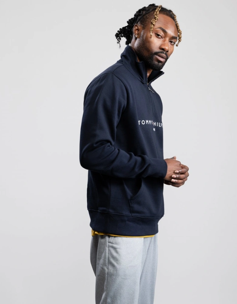 Tommy Logo Mockneck Mens Sweatshirt - Desert Sky