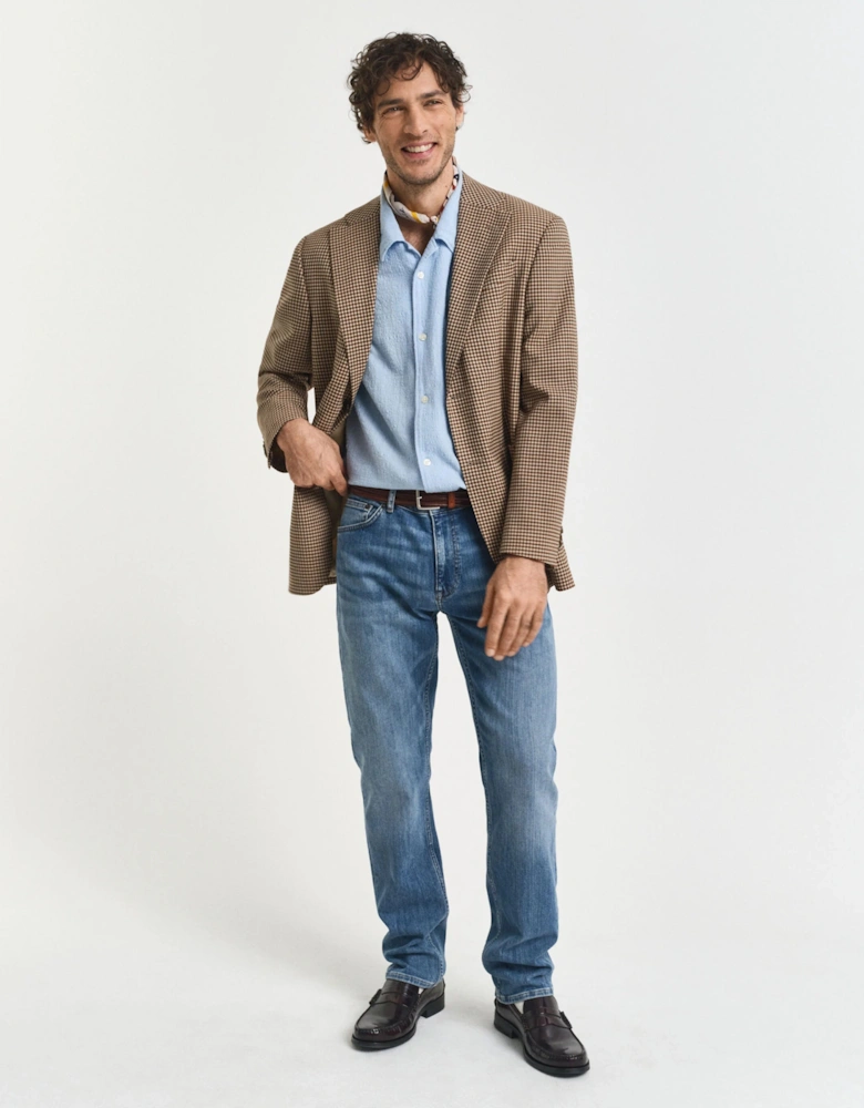 Mens Regular Jeans - 971 Mid Blue Worn In