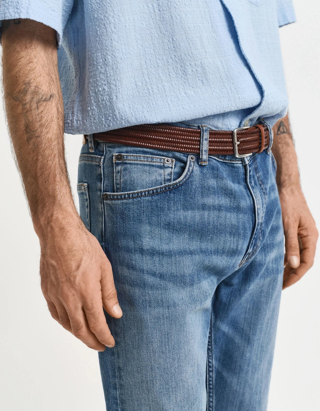 Mens Regular Jeans - 971 Mid Blue Worn In