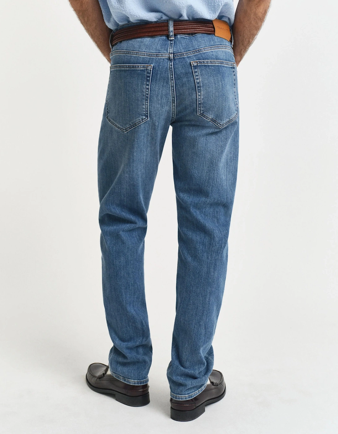 Mens Regular Jeans - 971 Mid Blue Worn In