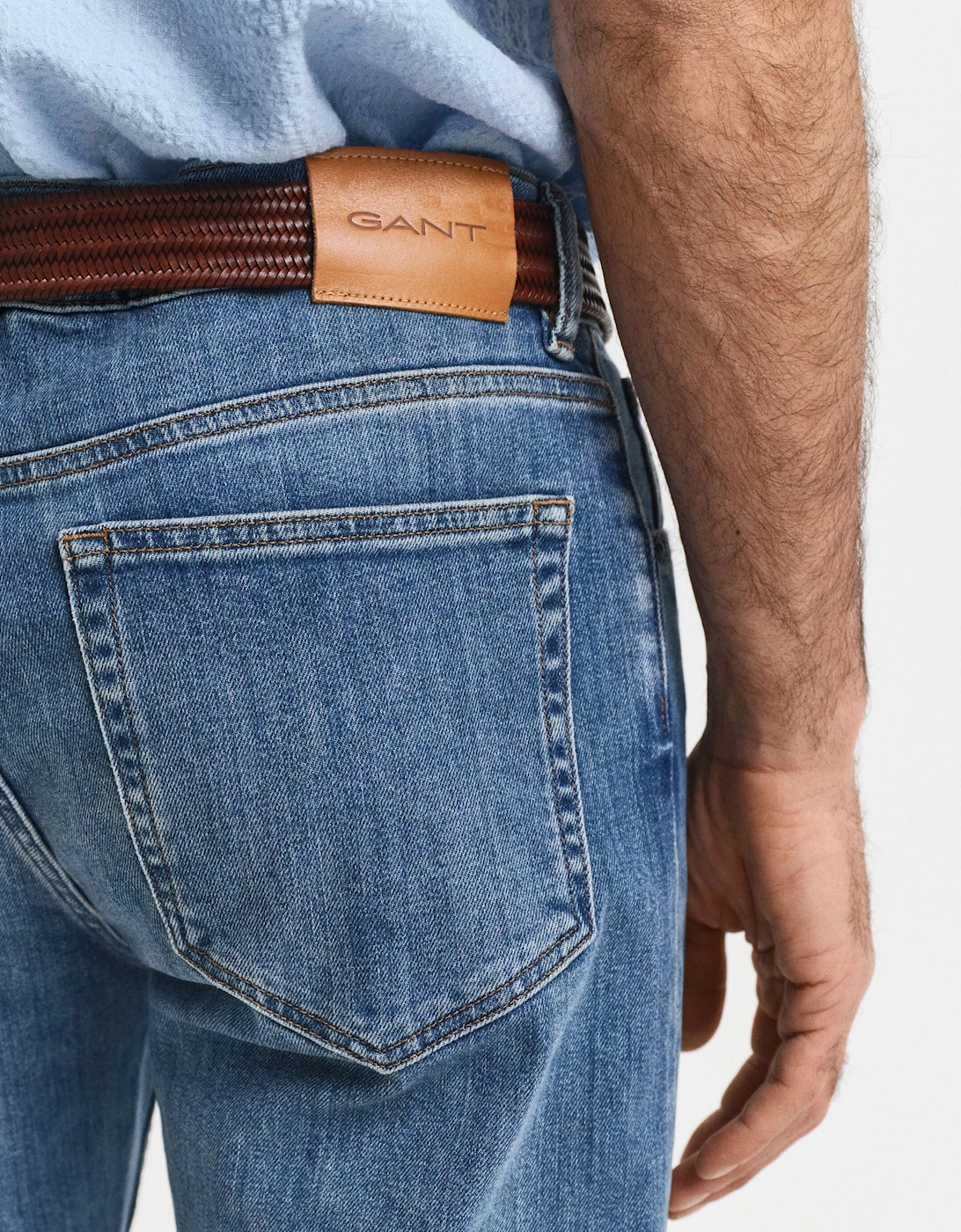 Mens Regular Jeans - 971 Mid Blue Worn In