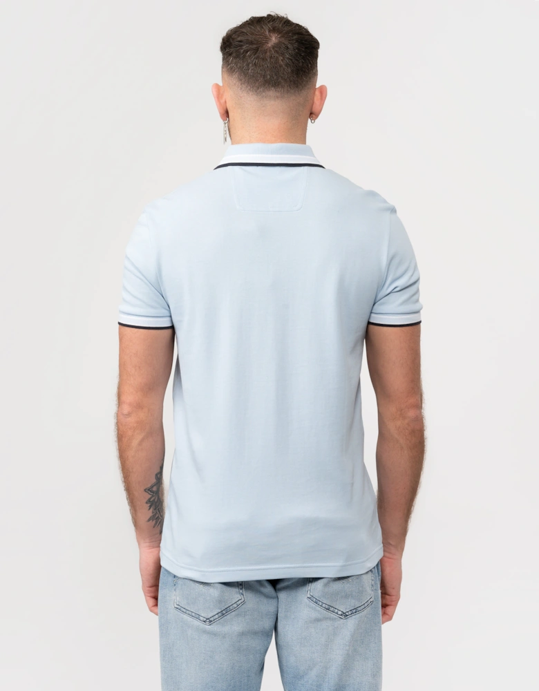 BOSS Green Paddy Contrast Mens Polo NOS - Bright Blue 450