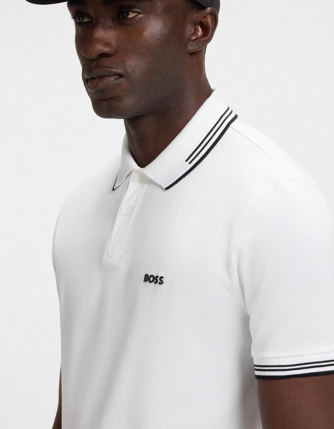 BOSS Green Paul Mens Short Sleeve Polo Shirt With Contrast Tipping - Natural 107