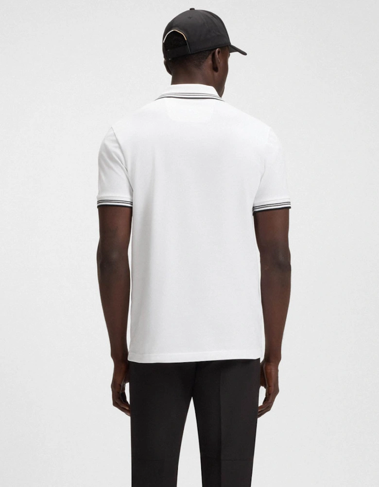 BOSS Green Paul Mens Short Sleeve Polo Shirt With Contrast Tipping - Natural 107